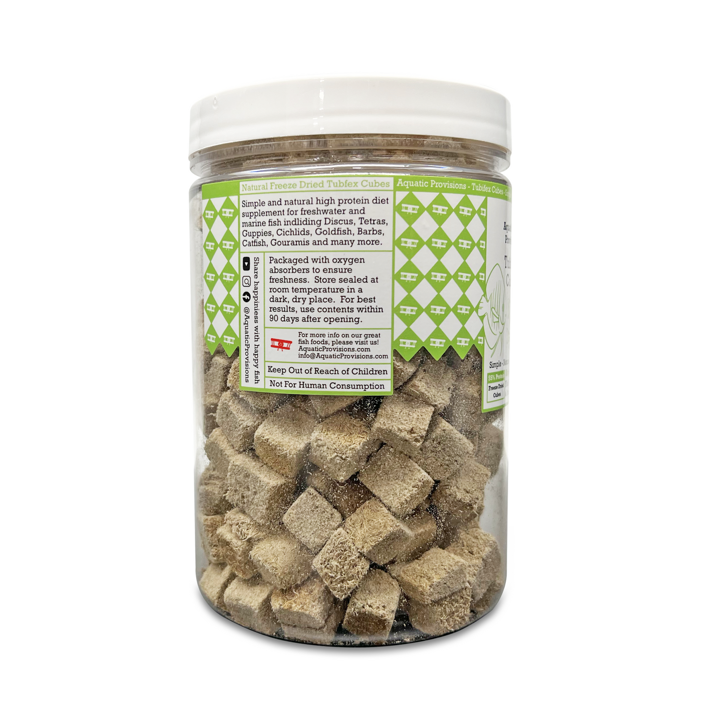 Tubifex Cubes, Freeze Dried