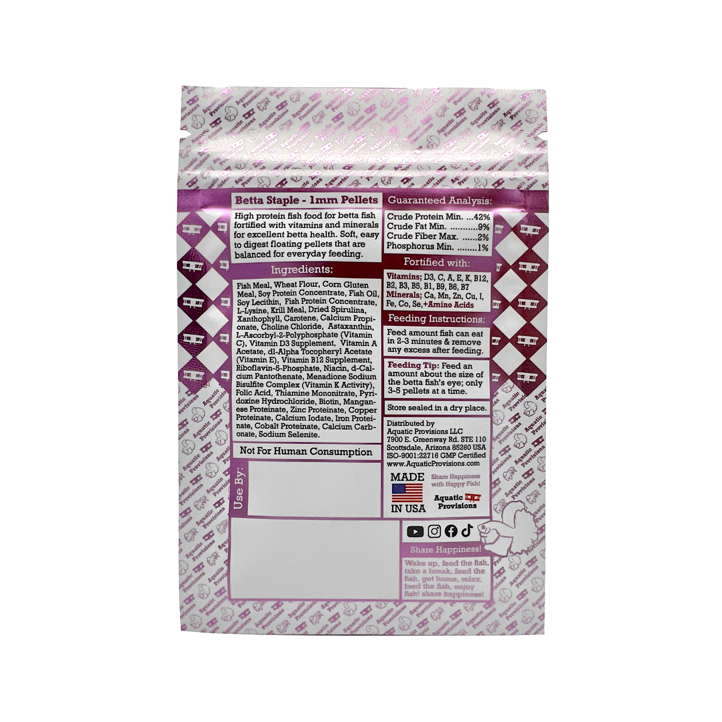 USA made betta pellet food vitamin enriched
