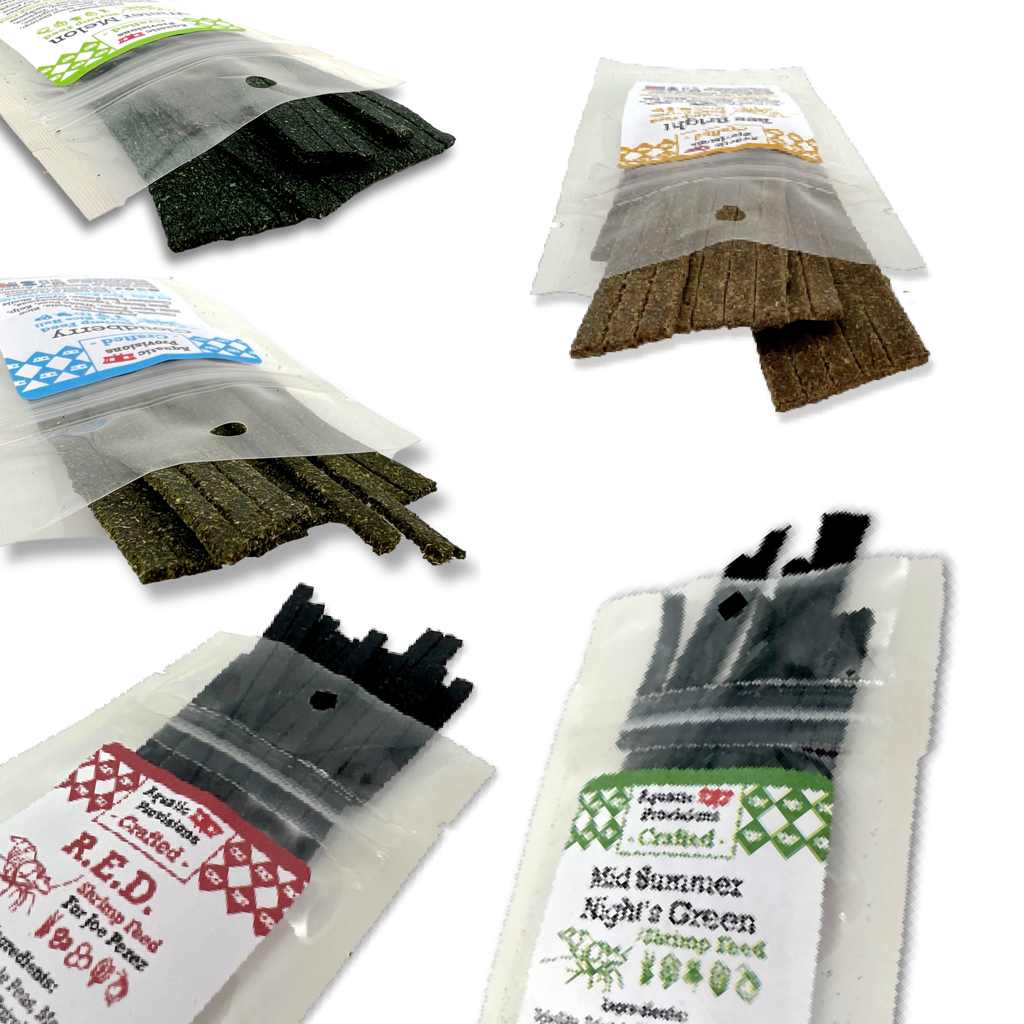 Shrimp Feed Variety Pack – 5 Blends, 10 Grams Each (50 Grams Total)