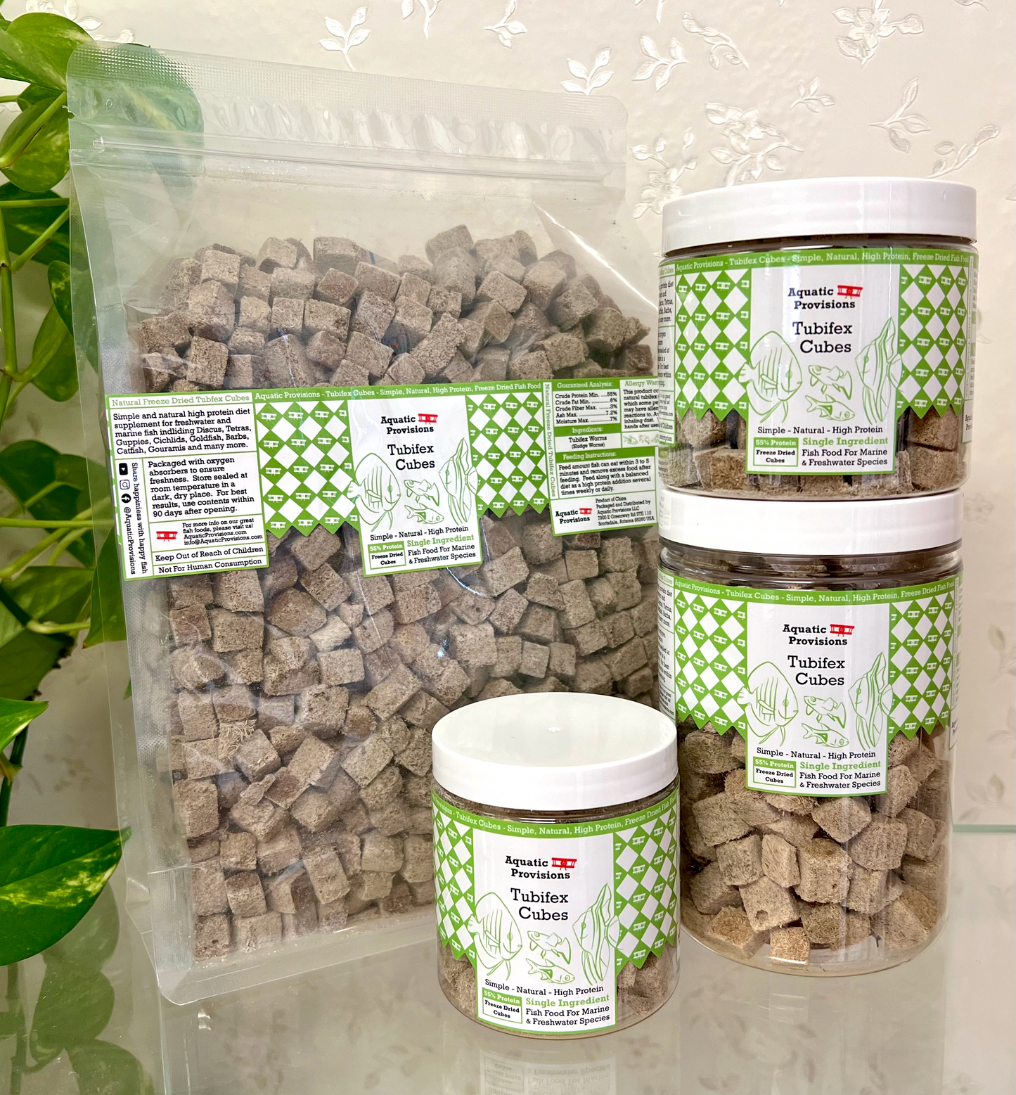 Tubifex Cubes, Freeze Dried, Bulk