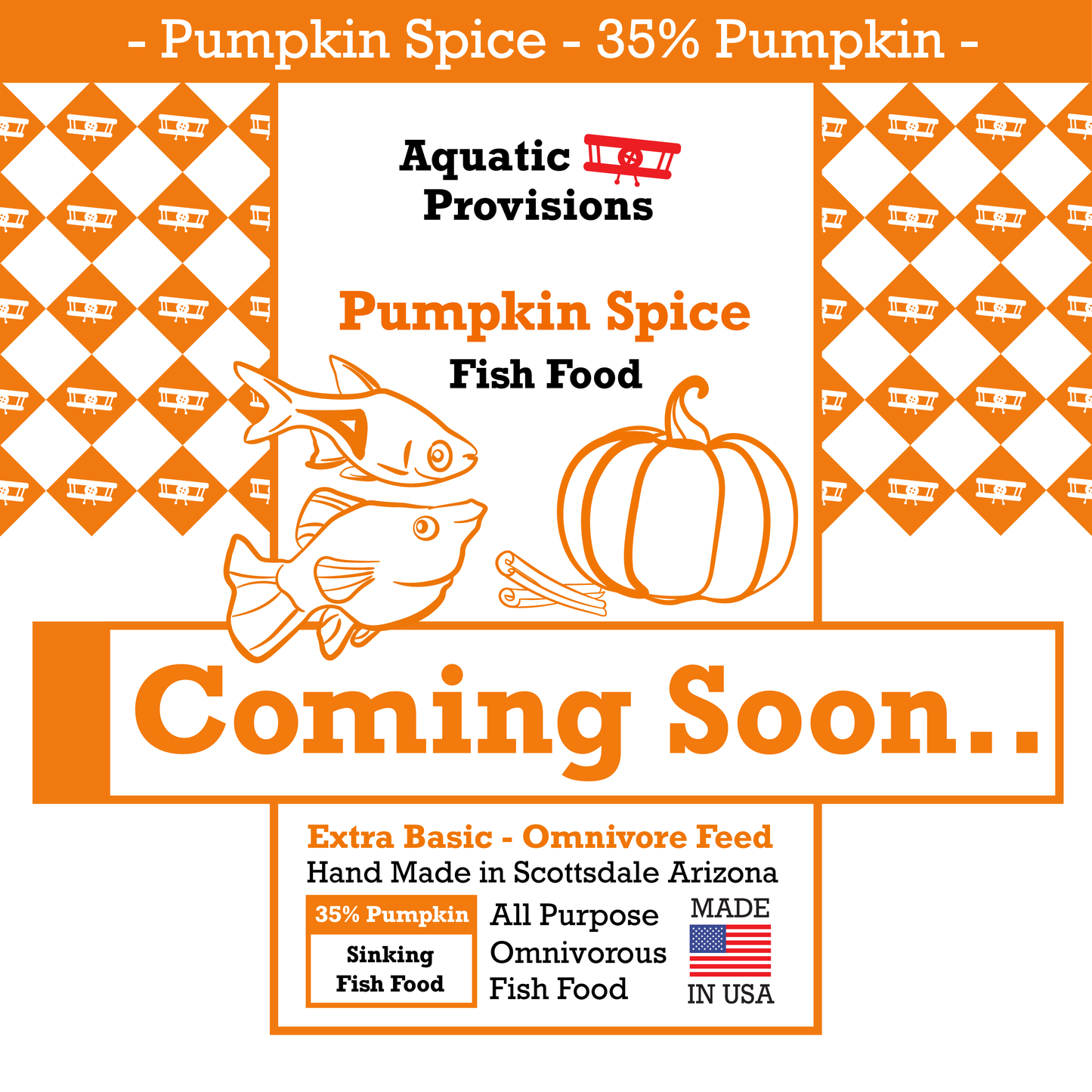 Pumpkin Spice Fish Food, 35% Pumpkin