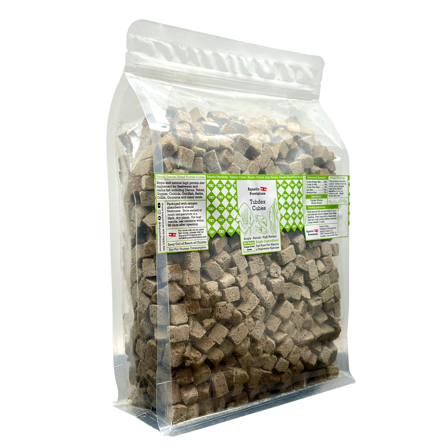 Tubifex Cubes, Freeze Dried, Bulk